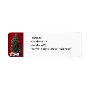 Christmas Tree and Gifts Avery Label Return Address Label