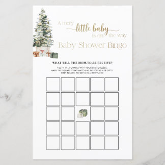 Christmas Tree And Gifts Baby Shower Game Bingo