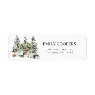 Christmas Tree And Gifts Baby Shower Return Address Label