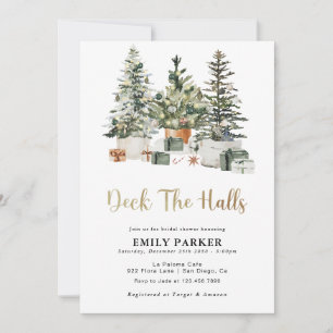 Christmas Tree And Gifts Bridal Shower Invitation