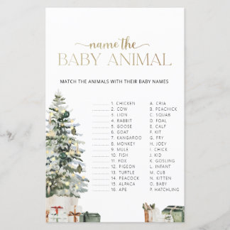 Christmas Tree And Gifts Name the Baby Animal Game
