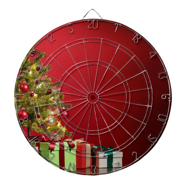 Christmas Tree and Parcels Dartboard (Front)