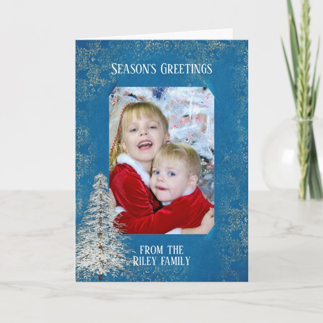 Christmas tree and personalised photo frame card (Front)