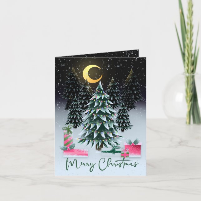 Christmas Tree and Presents Holiday Card (Front)
