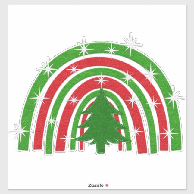 Christmas Tree and Rainbow | Faux Felt (Sheet)