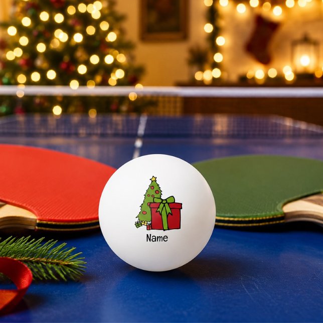 Christmas Tree and red gift box Ping Pong Ball (Creator Uploaded)