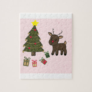 Christmas tree and reindeer puzzle