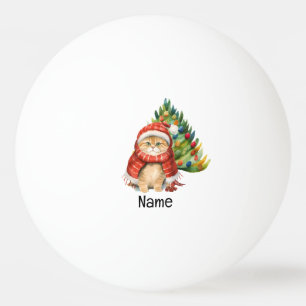 Christmas Tree and Santa Cat  for Player   Ping Pong Ball