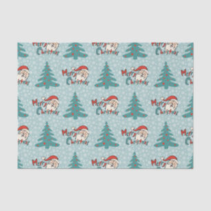 Christmas tree and santa claus tissue paper