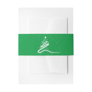 Christmas Tree and Snowfall Invitation Belly Band