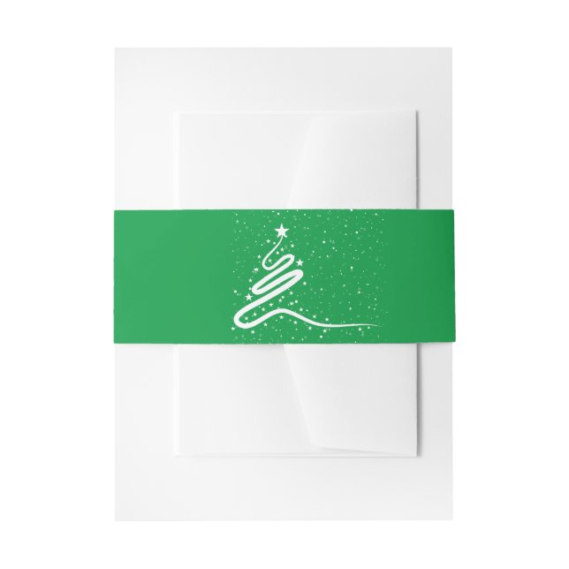 Christmas Tree and Snowfall  Invitation Belly Band (Front Example)