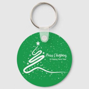 Christmas Tree and Snowfall Key Ring