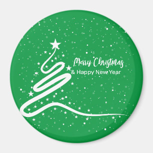 Christmas Tree and Snowfall   Magnet