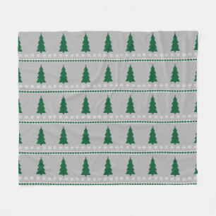 Christmas Tree and Snowflakes Pattern, Fleece Blanket