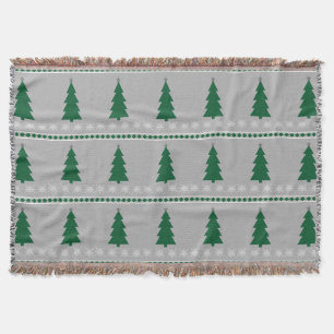 Christmas Tree and Snowflakes Pattern, Throw Blanket