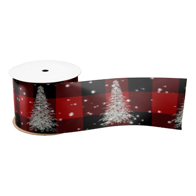 Christmas Tree and Snowflakes Satin Ribbon (Spool)