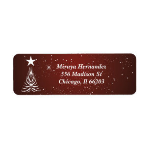 Christmas Tree and Star On Top Address Labels