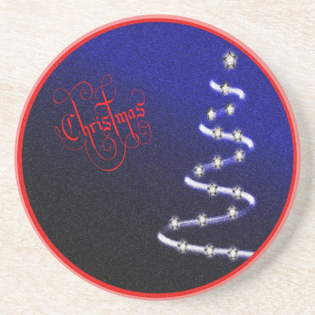 Christmas Tree and Stars - Coaster (Front)