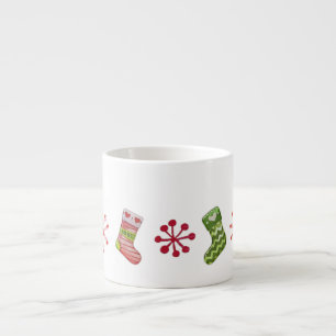 Christmas Tree and Stocking Whimsey Espresso Cup