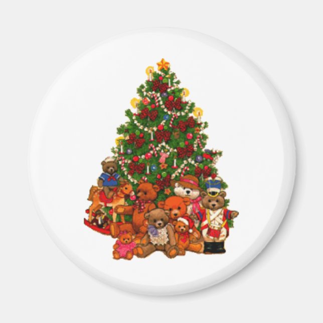 Christmas Tree and Teddy Bears Magnet (Front)