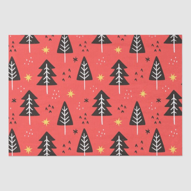 Christmas Tree and Yellow Star Tissue Paper   (Front)