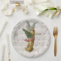 Christmas Tree Angel Antique Victorian Paper Scrap