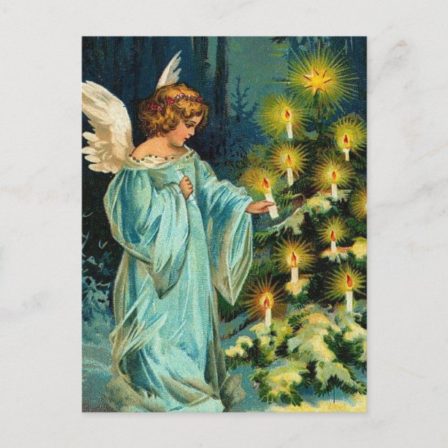 Christmas Tree Angel Holiday Postcard (Front)