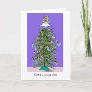 Christmas Tree Angels Holiday Card