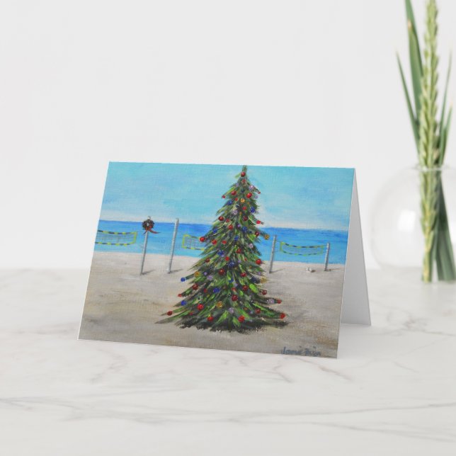 Christmas Tree at the Beach Holiday Card (Front)