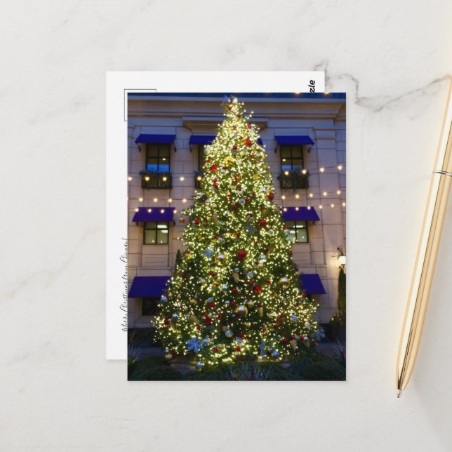 Christmas Tree at the Waldorf Astoria Chicago Postcard (Front/Back In Situ)