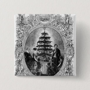 Christmas Tree at Windsor Castle, 1848 15 Cm Square Badge