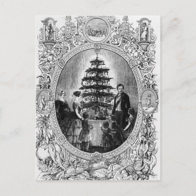 Christmas Tree at Windsor Castle, 1848 Holiday Postcard (Front)