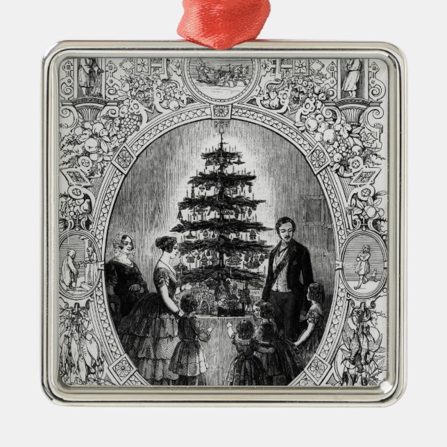 Christmas Tree at Windsor Castle, 1848 Metal Ornament (Front)