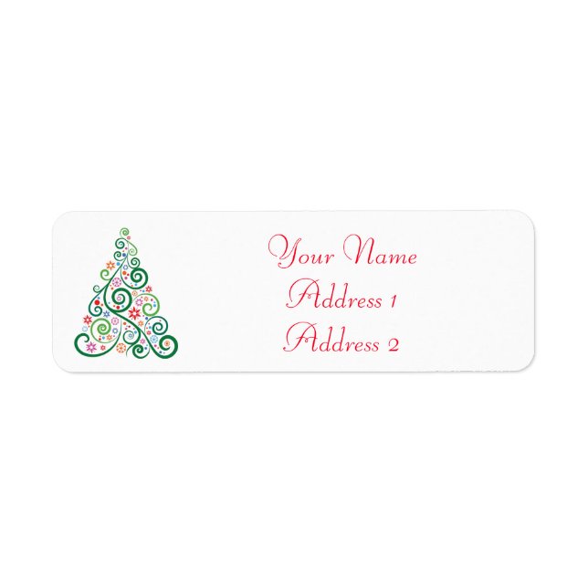 Christmas Tree Avery Return Address Labels (Front)