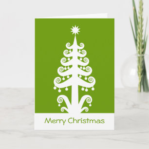 Christmas Tree - Avocado Green Holiday Card
