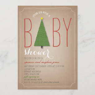 Christmas Tree Baby Shower Invitation