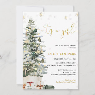 Christmas Tree Baby Shower Invitation