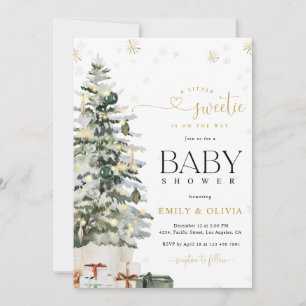 Christmas Tree Baby Shower Invitation