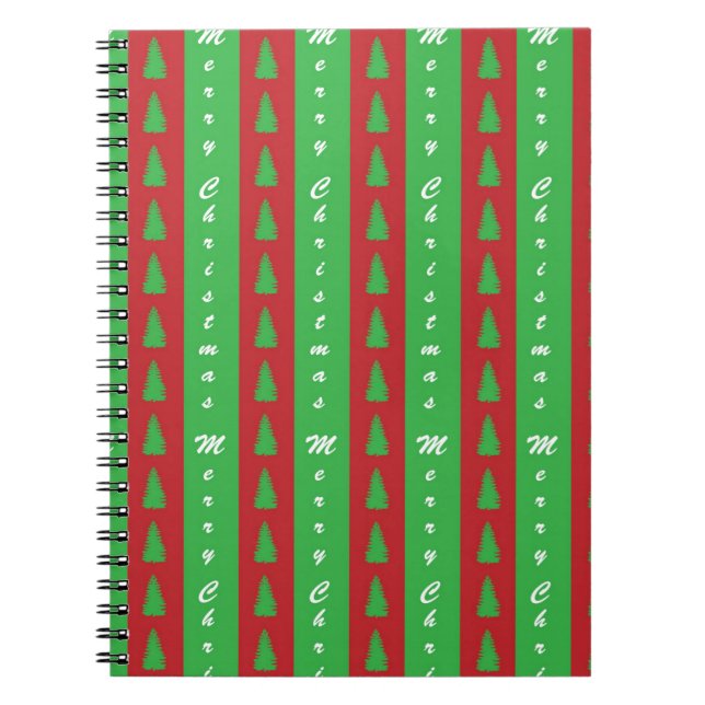 Christmas Tree Backgroundpattern Notebook (Front)