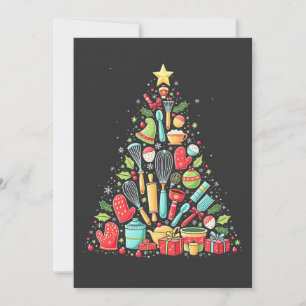 Christmas Tree Baking Chef Cook Xmas  Thank You Card