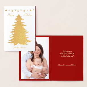 Christmas Tree Banner Photo Template Foil Card