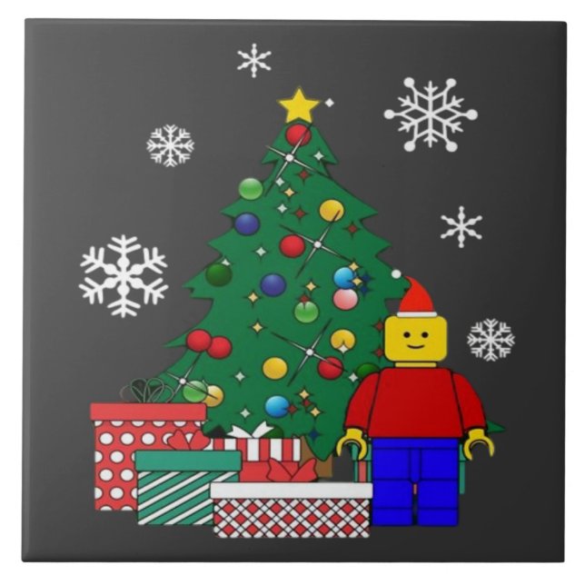  Christmas Tree Baseball  Ceramic Tile (Front)