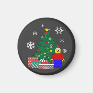 Christmas Tree Baseball Magnet