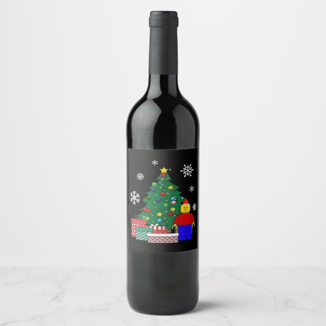  Christmas Tree Baseball  Wine Label (Front)