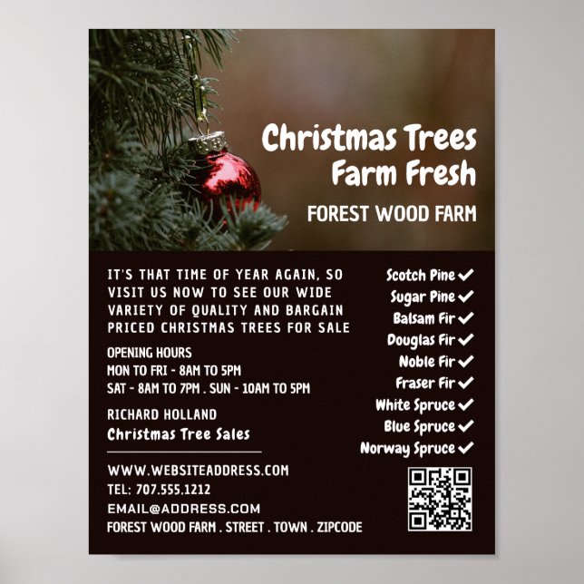 Christmas Tree Bauble, Christmas Tree Sales Poster (Front)