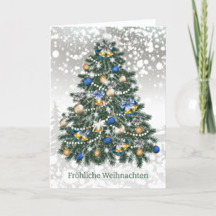 Christmas Tree Baubles German Holiday Card