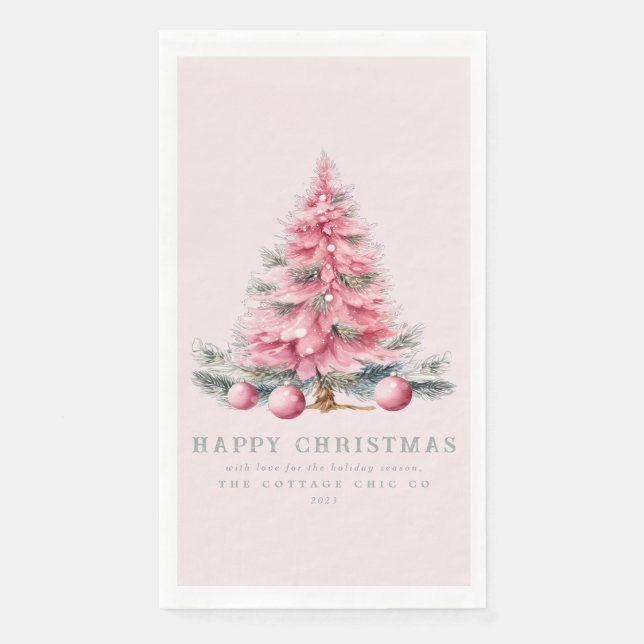 Christmas Tree Baubles Holiday Guest Towel Paper  Napkin (Front)