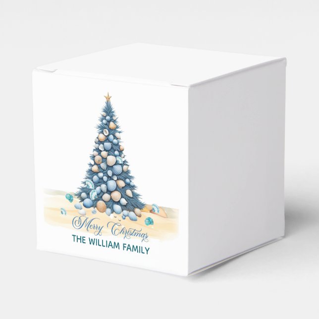 Christmas Tree Beach Merry Christmas Favour Box (Front Side)