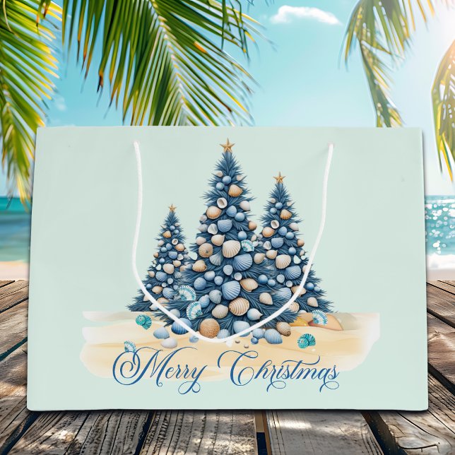 Christmas Tree Beach Merry Christmas Large Gift Bag (Creator Uploaded)