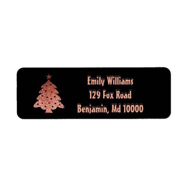 Christmas Tree Beauty Return Address Label (Front)